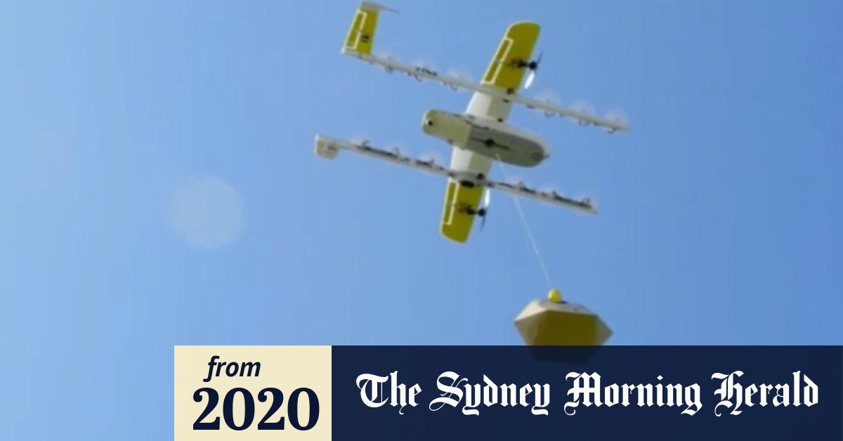 Video Logan drone service delivering groceries to doorsteps